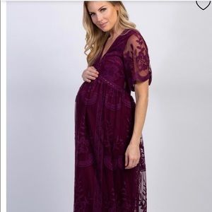 Pinkblush Lace Overlay Maternity Dress
